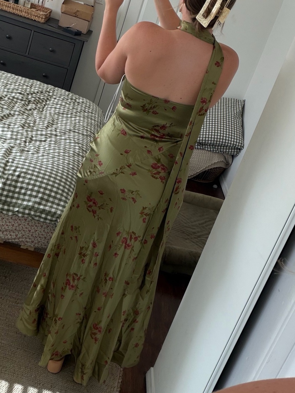 Reformation Jazzlyn Silk Dress in Demi - Size 10 - Picture 4 of 6